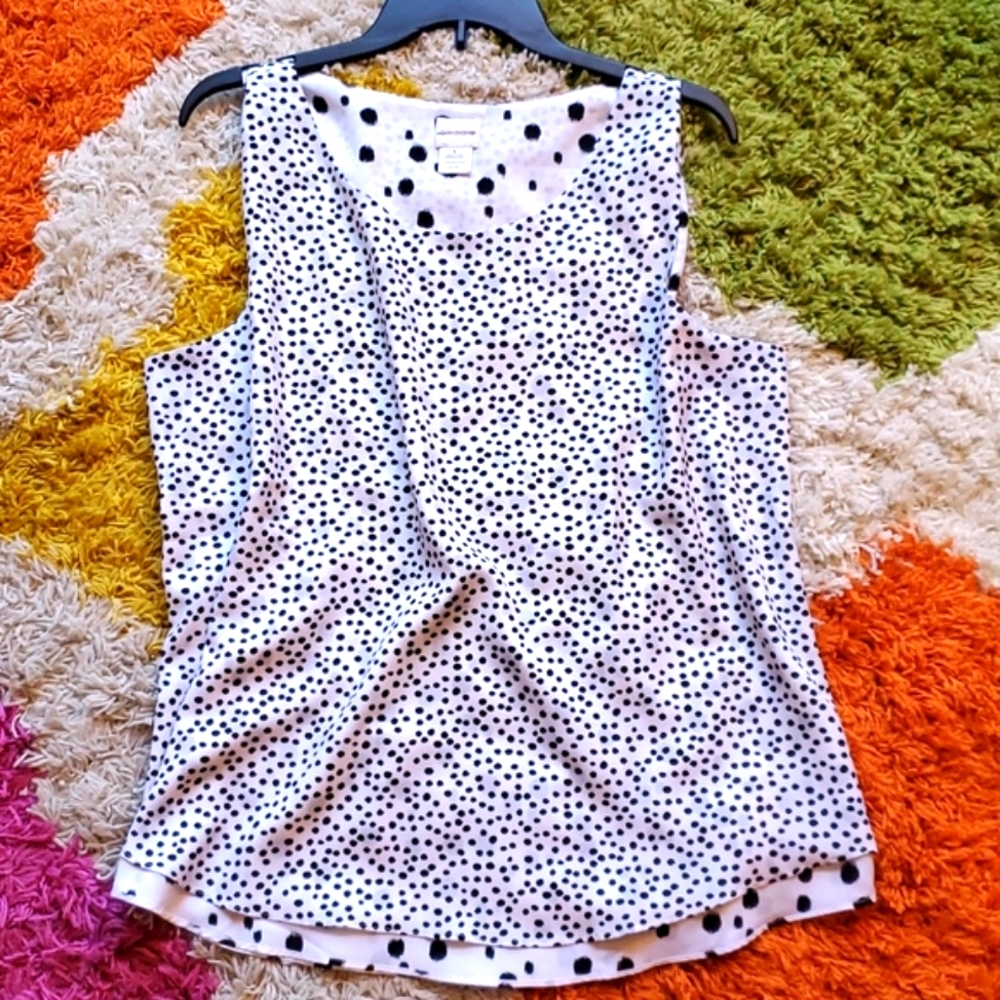Chico's Sleeveless Varied Dot Shell (Reversible!)